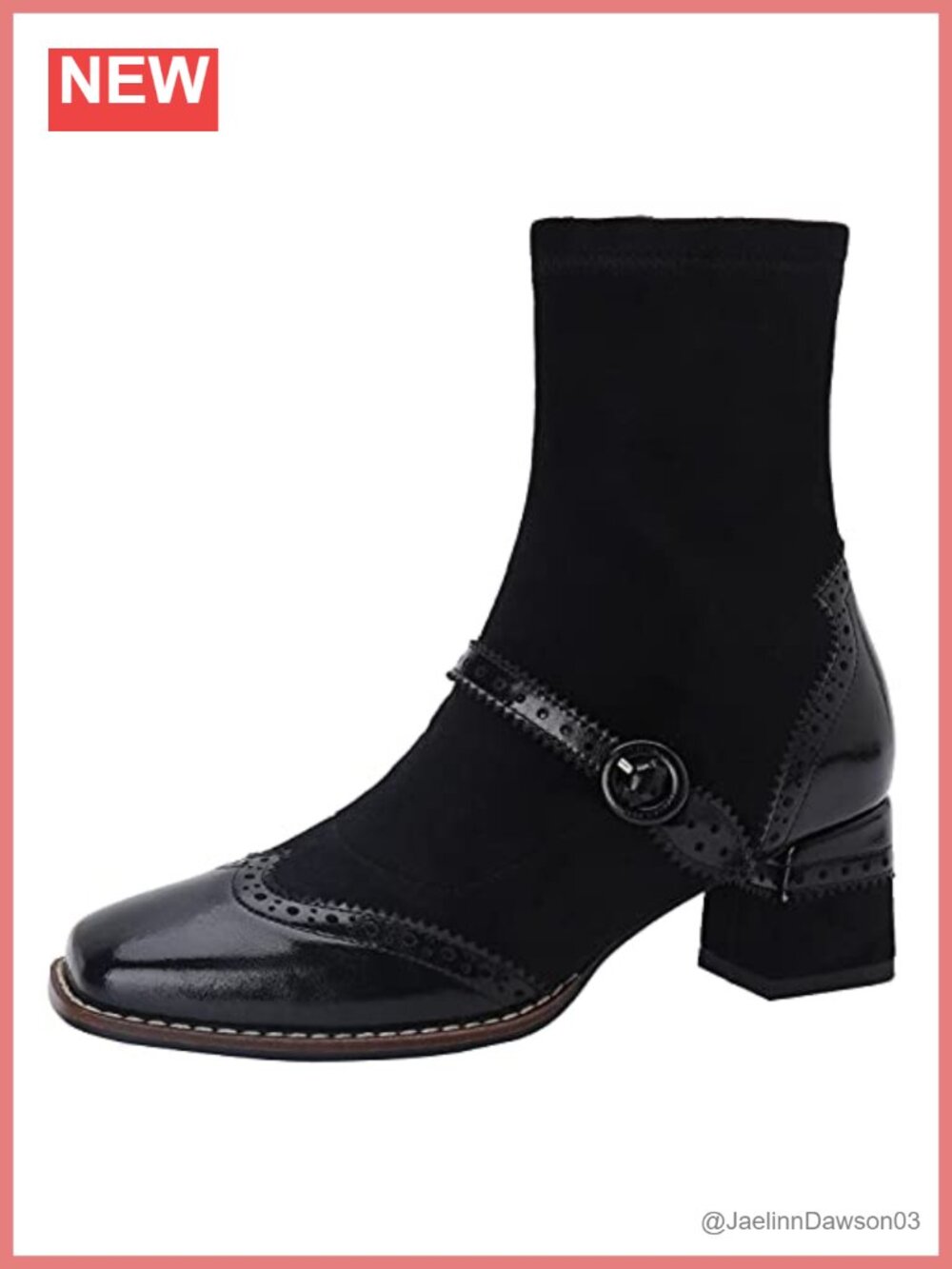 Women's Suede Leather Mid Heel Ankle Boots, Zip Closure